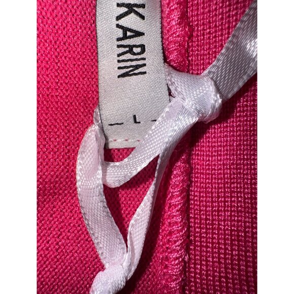 NWT Grace Karin Lightweight Pink Open Front Cardigan Sweater L Barbie Preppy - Picture 7 of 12